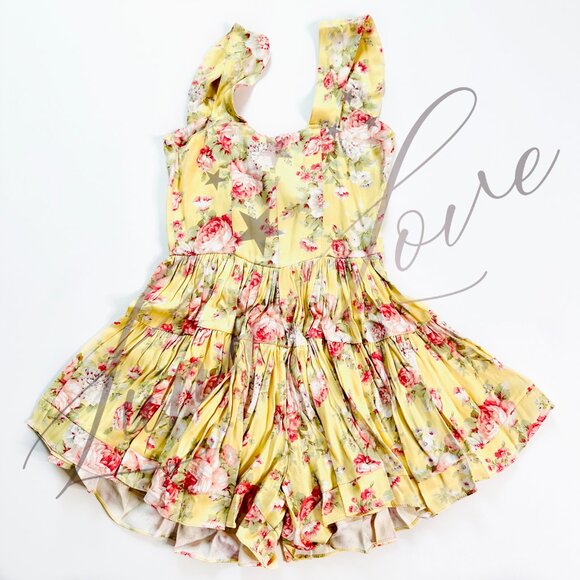 VANESSA MOONEY The Elisabeth Romper Dress In Yellow Rose NWT - Picture 8 of 10